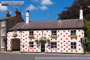 Mayor Tony Handley's red spotty house Knaresborough