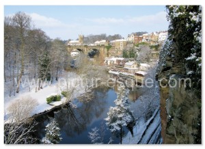 Knaresborough Viaduct in Snow Christmas Card