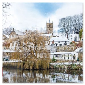 A blank photographic greetings card featuring a photo of the historic town of Knaresborough in North Yorkshire. Perfect for all occasions