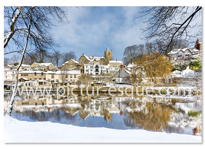 Waterside River Reflections Knaresborough Christmas card by Charlotte Gale Photography
