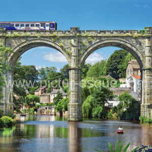 Train across the viaduct