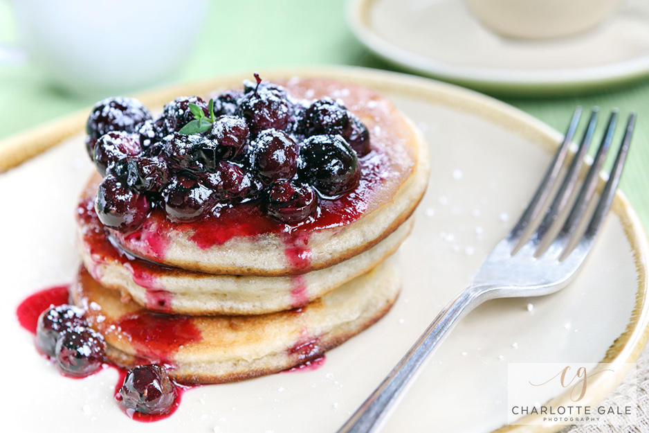 Blueberry pancakes by Charlotte Gale