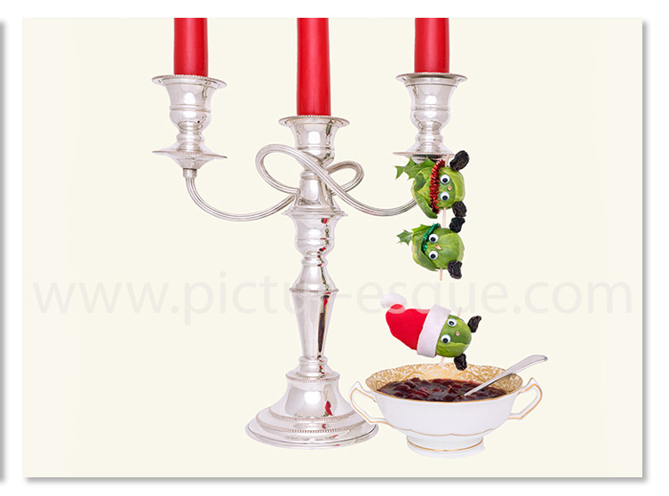 Cranberry Splash Candelabra Sprout Christmas cards