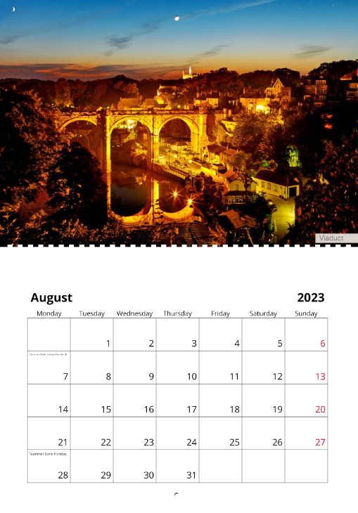 Knaresborough Wall Calendar by Charlotte Gale Photography - Knaresborough Viaduct at Twilight