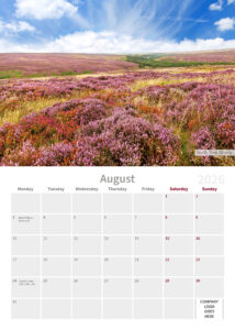 Yorkshire corporate wall calendar 2026