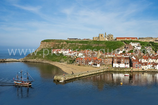 Replica Endeavour Whitby photo on canvas and Replica Endeavour Whitby framed photo