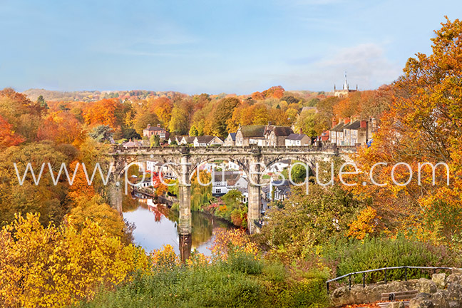 Knaresborough Viaduct Autumn photo on canvas and Knaresborough Viaduct Autumn framed framed photo
