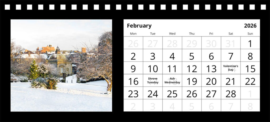 Harrogate desk calendar 2026 by Charlotte Gale Photography