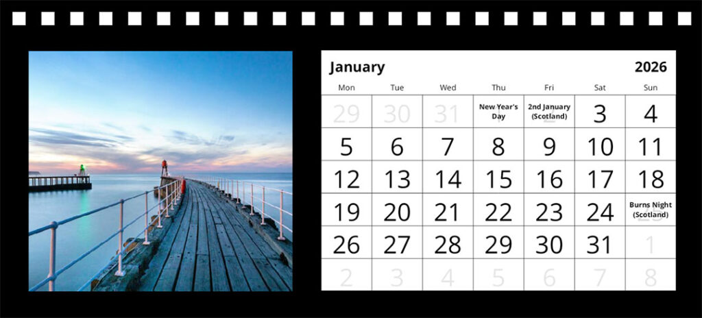 Whitby desk calendar 2026 by Charlotte Gale Photography