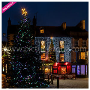 Blind Jacks Pub Christmas Lights Knaresborough Christmas card by Charlotte Gale
