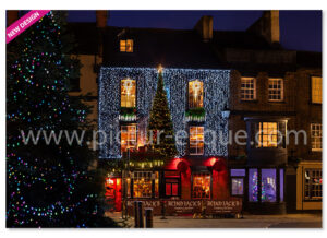 Blind Jacks pub festive lights luxury Knaresborough Christmas card by Charlotte Gale Photography