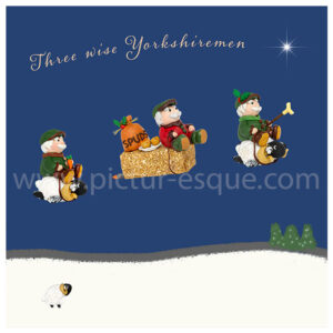 Three Wise Yorkshiremen Yorkshire Christmas card handcrafted and photographed by Charlotte Gale